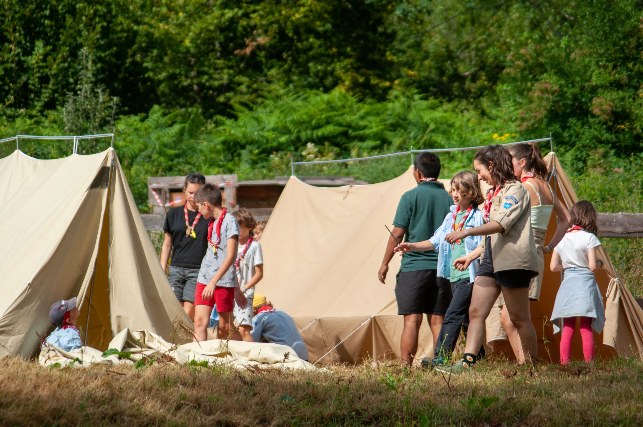 camps - groupe - montage - tente voy